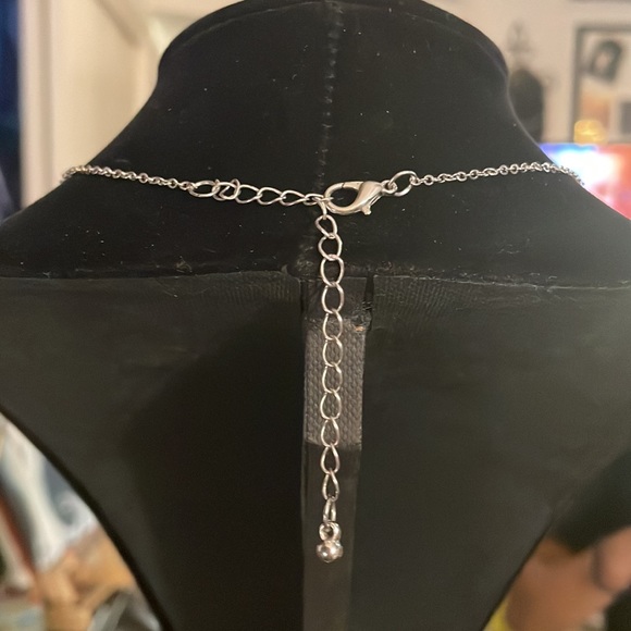 Silver & Turquoise Elephant Charm Necklace - Picture 3 of 4